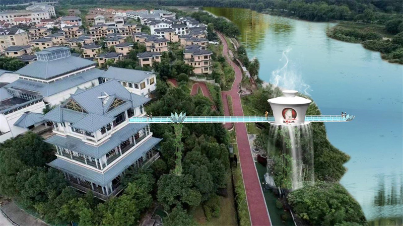 福建（jiàn）武夷山（shān）茶博園茶藝玻璃廊橋